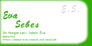 eva sebes business card